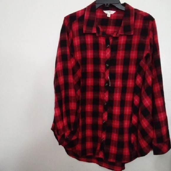 Terra & Sky Red and Black Checkered Shirt - Picture 1 of 6